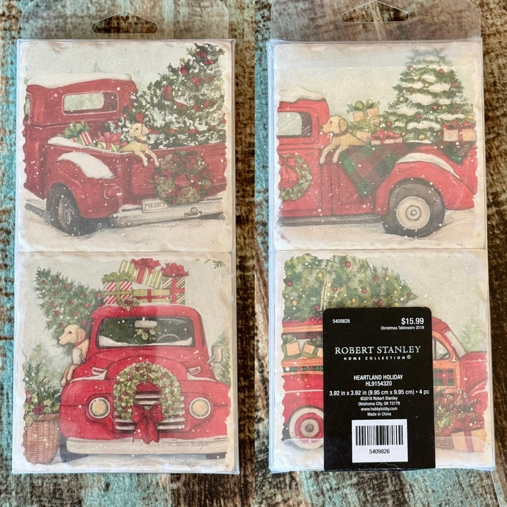“Robert Stanley” Christmas Dog Ceramic Coasters - Picture 8 of 10